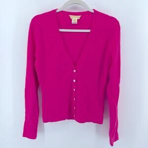 Michael Kors cashmere blend V neck button up cardigan knit sweater sz S